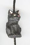 1 14x9mm Ceramic Black Cat Bead